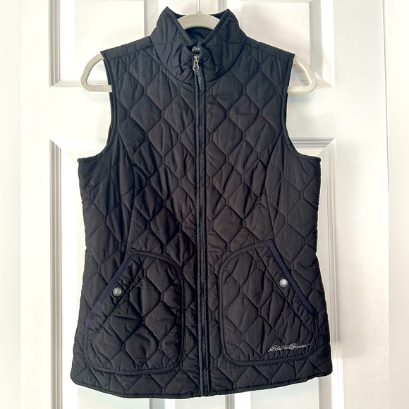 Eddie Bauer Black Quilted Vest - Picture 1 of 8